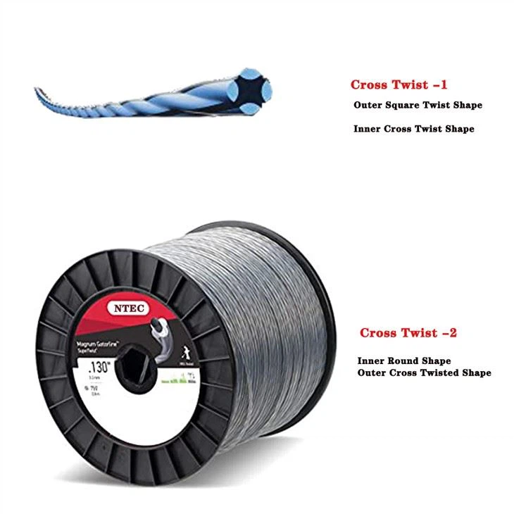 4,5 mm dvigubos galios kryžminio susukto žoliapjovės linija, skirta žolės žoliapjovių pjovimo įrankiams